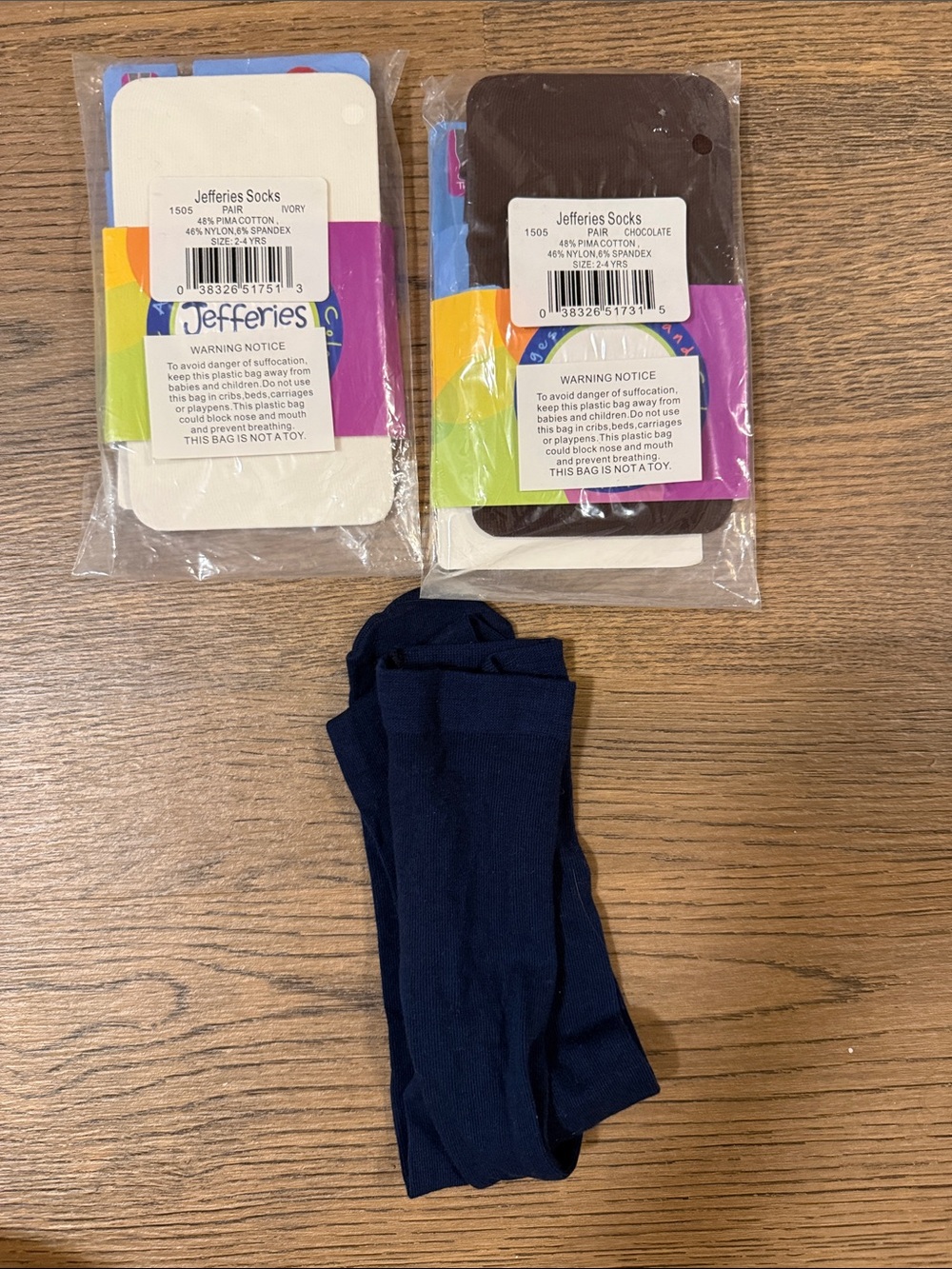 Jefferies socks - 3 pairs of tights size 2-4 yrs